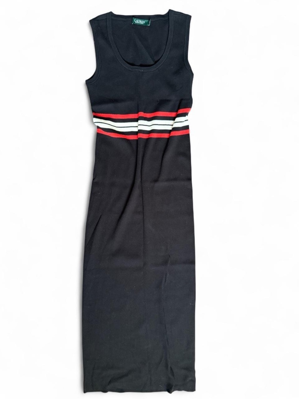 Ralph Lauren Black Ribbed Scoop Neck Tank Top